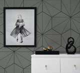 Hedron Geometric Pavestone & Ebony by Etten Studios Online Geometric Wallpaper – Etten Studios ET11305