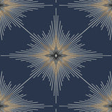 North Star Navy Blue by Etten Studios Metallic Geometric Wallpaper – Etten Studios ET11402 -Sample