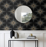 North Star Ebony by Etten Studios Geometric Metallic Wallpaper – Etten Studios ET11410