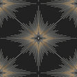 North Star Ebony metallic geometric starburst wallpaper pattern by Etten Studios
