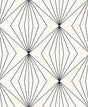Diamond Vector geometric wallpaper in ebony and eggshell with radiating line diamonds