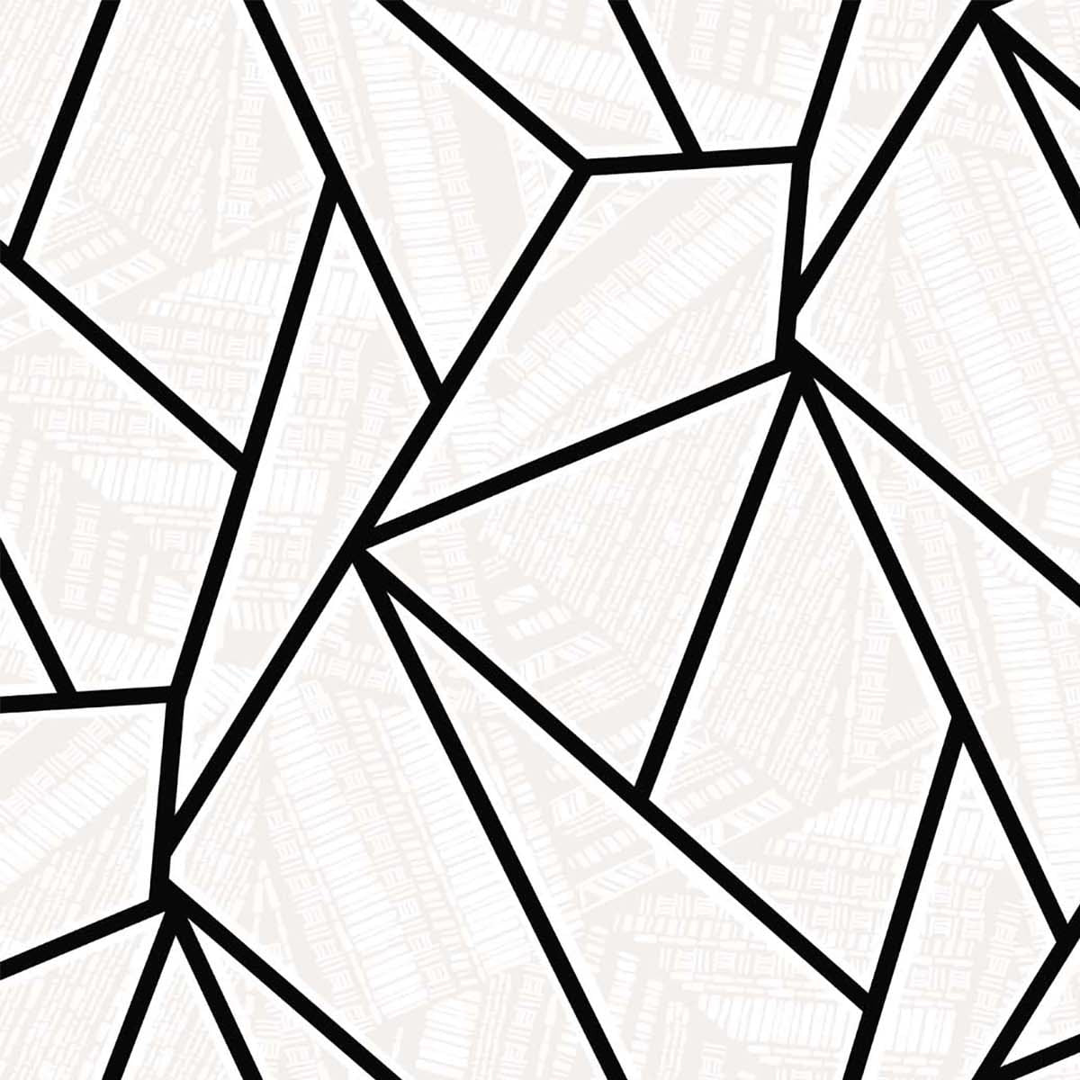 Metro Vector geometric wallpaper pattern in ebony and morning fog