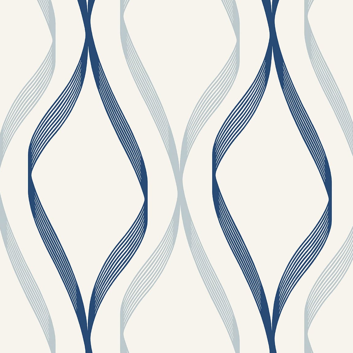 Wave Ogee Celtic Blue & Dewdrop by Etten Studios Geometric Wallpaper – Etten Studios ET11802