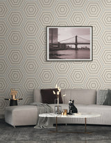 Hex Topography Lunar Rock & Argos Grey by Etten Studios Geometric Wallpaper – Etten Studios ET11905-Sample
