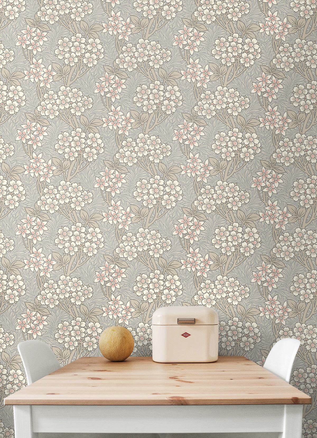 Floral Vine Daydream Grey & Rose Petal by Legacy Prints Vintage Floral Wallpaper – Etten Studios ET12016