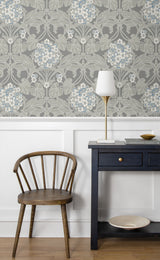 Floral Hydrangea Daydream Grey & Carolina Blue by Legacy Prints Floral Wallpaper  Etten Studios ET12105