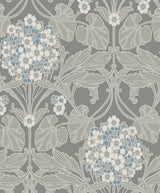 Floral Hydrangea wallpaper in Daydream Grey & Carolina Blue by Etten Studios (ET12105)