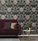Floral Hydrangea Ebony & Rose by Legacy Prints Floral Wallpaper – Etten Studios ET12110