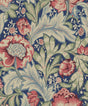 Acanthus Garden wallpaper pattern in Marine Blue & Watermelon with vintage botanical florals