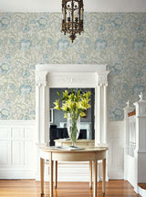 Acanthus Garden Powder Blue & Green Mist by Legacy Prints Botanical Wallpaper – Etten Studios ET12304 -Sample