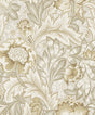 Acanthus Garden warm neutral botanical wallpaper with vintage floral and acanthus leaf motif