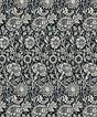 Tonal Floral Trail wallpaper in Ebony (black and ivory vintage floral trail pattern)