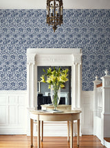 Tonal Floral Trail Navy Blue by Legacy Prints Vintage Floral Wallpaper – Etten Studios ET12502