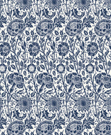 Tonal Floral Trail navy blue vintage floral trail wallpaper pattern