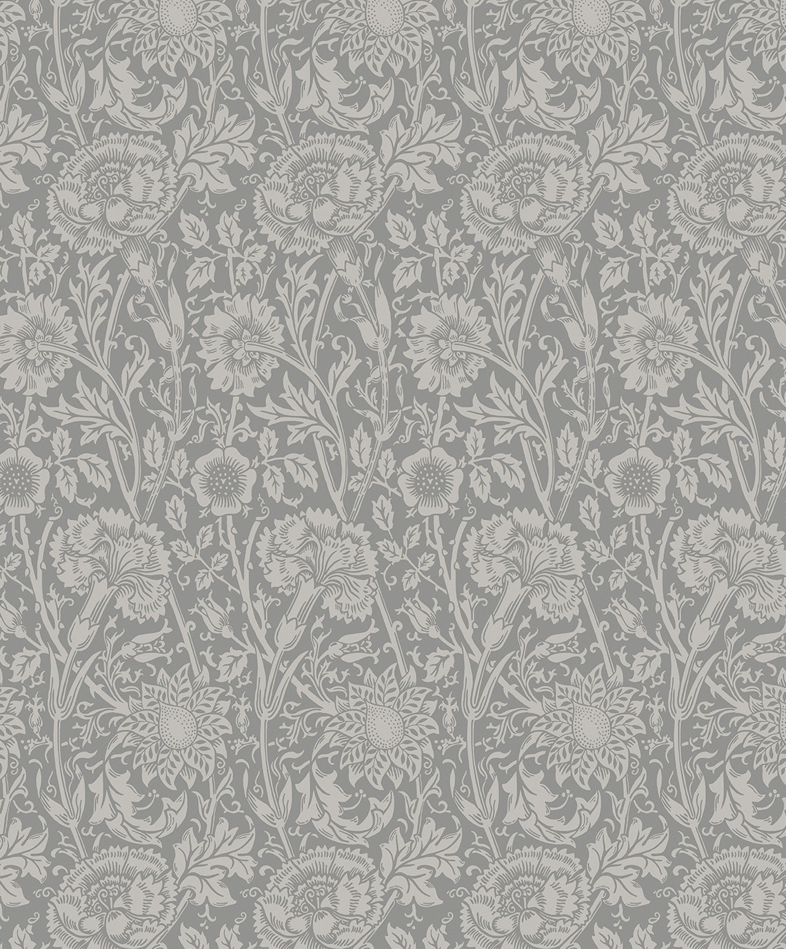 Tonal Floral Trail wallpaper in Argos Grey with vintage tonal floral vines