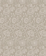 Tonal Floral Trail wallpaper in taupe featuring a vintage tonal floral trail pattern.