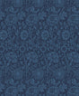 Tonal Floral Trail wallpaper in marine blue with a vintage floral vine pattern