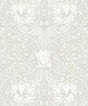Ogee Flora wallpaper in Swiss Coffee and Light Grey vintage floral pattern