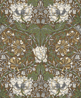 Ogee Flora Dijon & Sage vintage ogee floral wallpaper pattern by Etten Studios