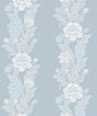 Blooming Stripe baby blue vintage floral stripe wallpaper pattern