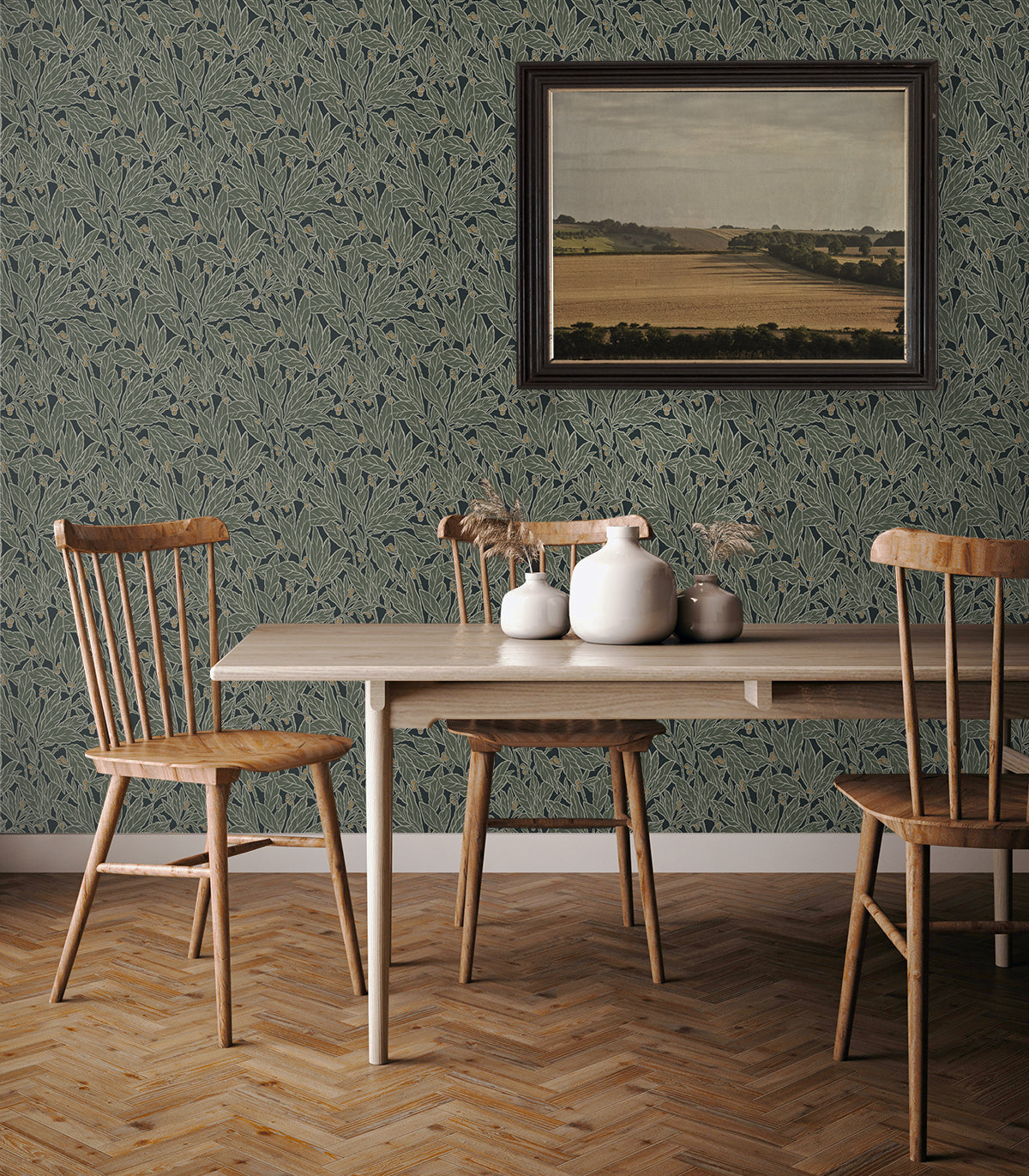 Leaf and Berry Rosemary by Legacy Prints Botanical Wallpaper – Etten Studios ET12814