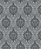 Luna Ogee wallpaper in ebony and grey ogee pattern