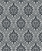 Luna Ogee wallpaper in ebony and grey ogee pattern