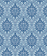 Luna Ogee wallpaper in Lakeside blue ogee pattern