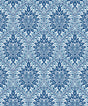 Luna Ogee wallpaper in Lakeside blue ogee pattern