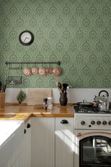 Luna Ogee Fern by Legacy Prints Vintage Ogee Wallpaper – Etten Studios ET12904