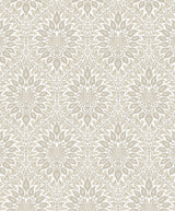 Luna Ogee Natural Cream vintage ogee wallpaper pattern in a matte finish