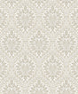 Luna Ogee Natural Cream vintage ogee wallpaper pattern in a matte finish