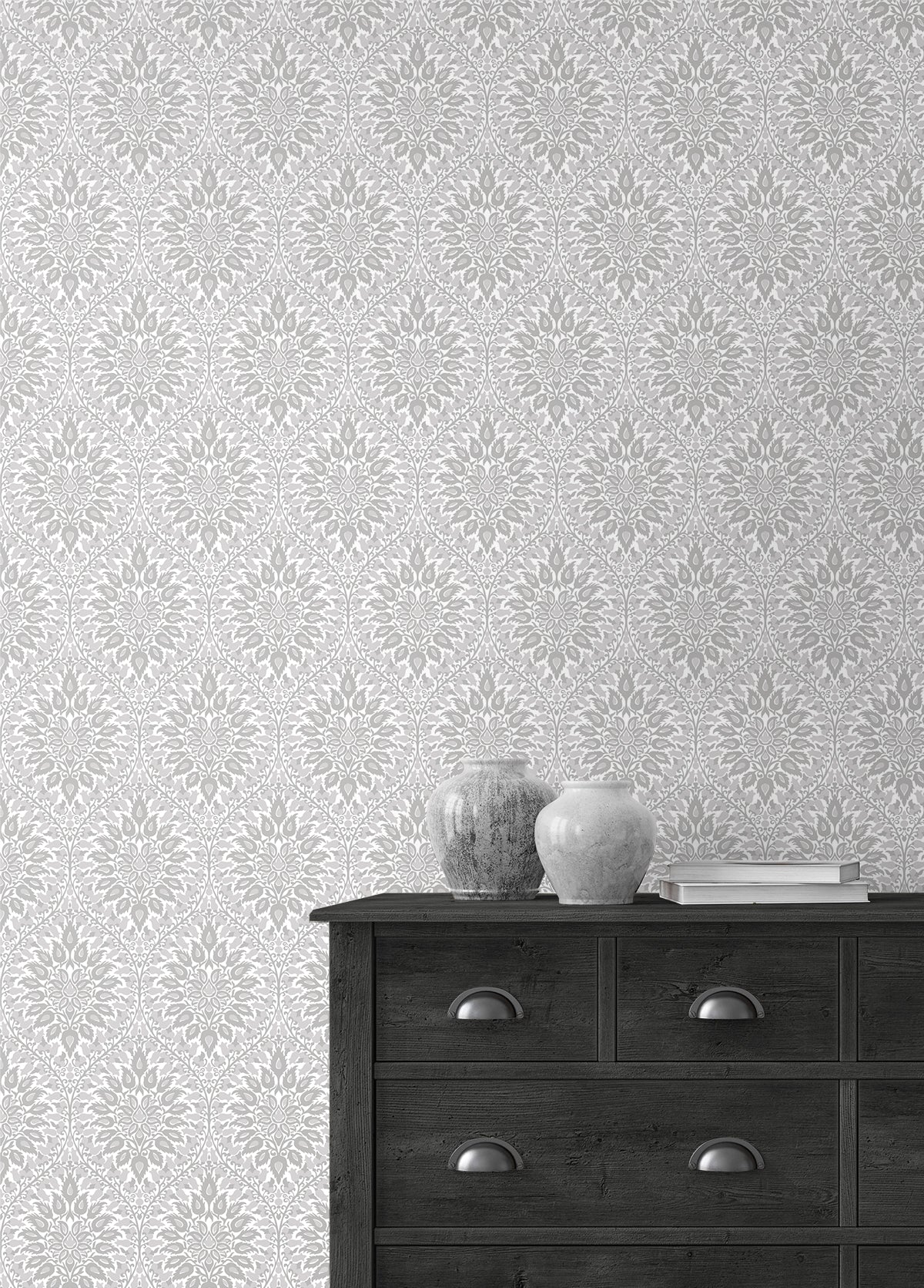 Luna Ogee Daydream Grey by Legacy Prints Ogee Wallpaper – Etten Studios ET12908