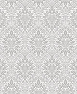 Luna Ogee wallpaper in Daydream Grey with a vintage ogee pattern