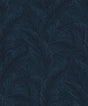Navy blue tropical palm leaf wallpaper pattern (Gulf Tropical Leaves) by Etten Studios