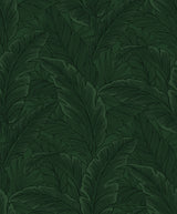 Forest green tropical palm leaf wallpaper pattern