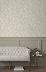 Gulf Tropical Leaves Crema by Etten Studios Online Tropical Palm Leaf Wallpaper – Etten Studios ET13005