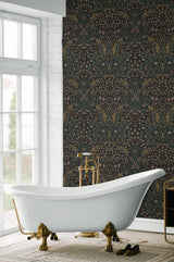Victorian Floral Blacksmith & Cliffside by Etten Studios Online Vintage Floral Wallpaper – Etten Studios ET13216-Sample