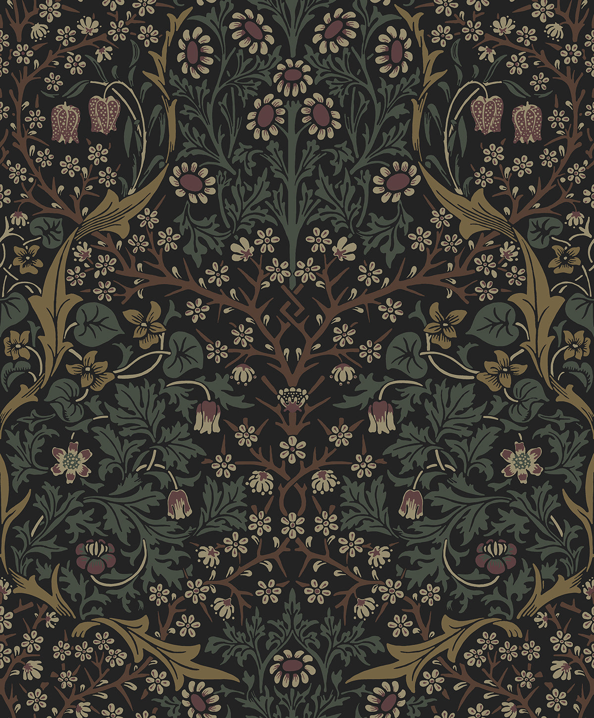 Victorian Floral Blacksmith & Cliffside by Etten Studios Online Vintage Floral Wallpaper – Etten Studios ET13216-Sample