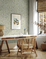 Willow Leaves Sprig Green by Etten Studios Online Botanical Leaf Wallpaper – Etten Studios ET13304