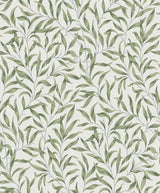 Willow Leaves botanical leaf wallpaper in Sprig Green with matte finish