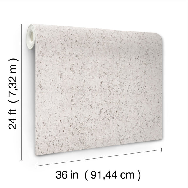Cork Pale Grey & Silver Wallpaper with Metallic Cork Texture - York EV3901