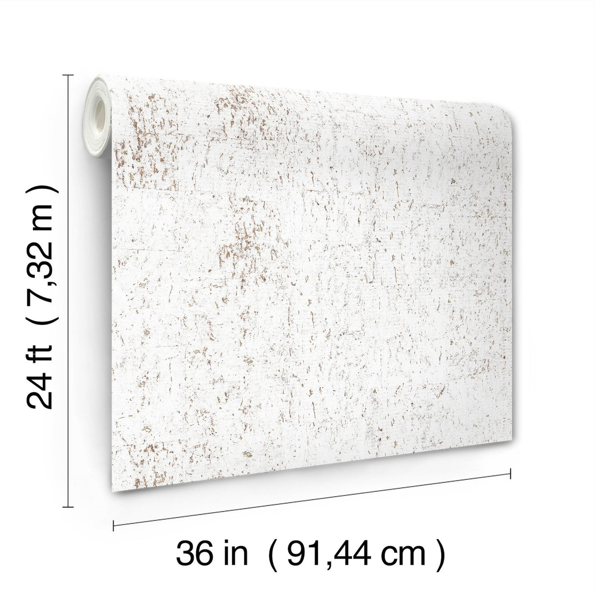Cork Bright White & Gold Wallpaper with Metallic Cork Texture - York EV3902