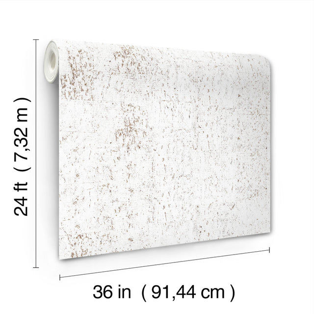 Cork Bright White & Gold Wallpaper with Metallic Cork Texture - York EV3902