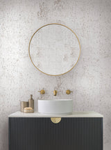 Cork Bright White & Gold Wallpaper with Metallic Cork Texture - York EV3902