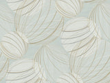 Floating Lanterns Smokey Blue Wallpaper with Geometric Lantern Orb Motif - York EV3905