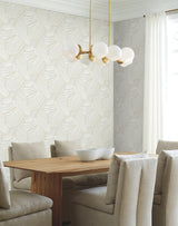 Floating Lanterns Blonde Wallpaper with Metallic Geometric Lantern Motif - York EV3906