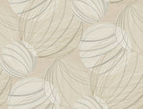 Floating Lanterns Taupe Wallpaper with Metallic Geometric Lantern Motif - York EV3908