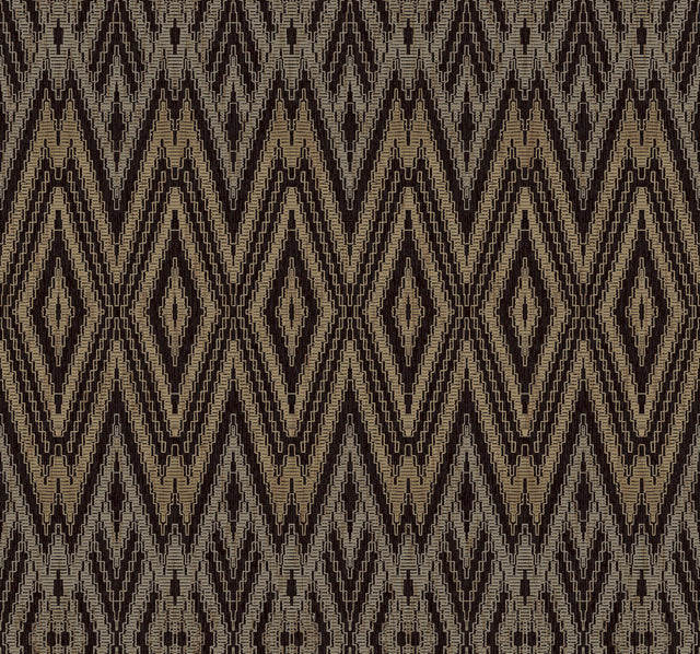 Diamond Marquise Black Wallpaper with Ikat Geometric Diamond Pattern - York EV3912