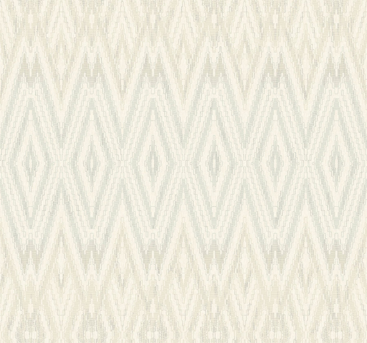 Diamond Marquise Light Neutral Wallpaper with Ikat Geometric Motif - York EV3913
